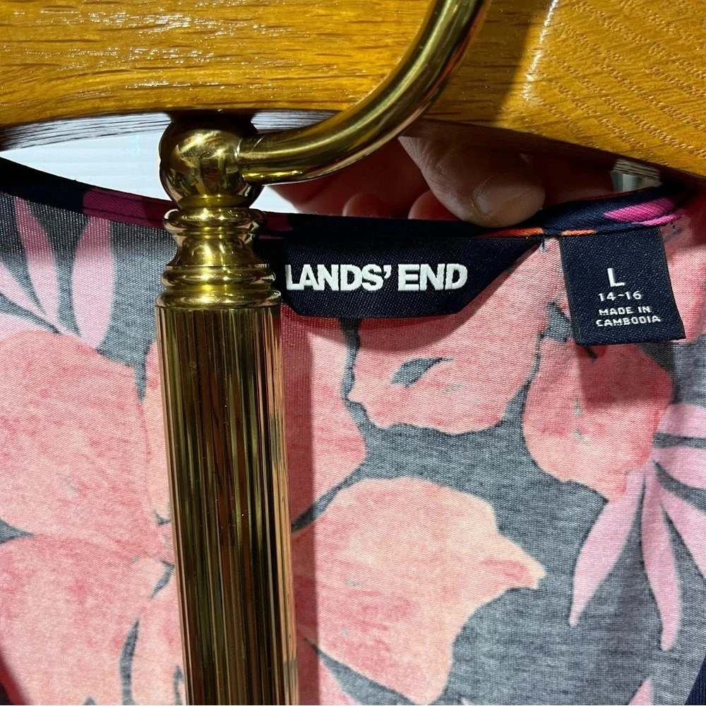 LANDS’ END ~ Hawaiian Beachy Floral Sleeveless Tiered Maxi Dress Modal - Picture 11 of 11